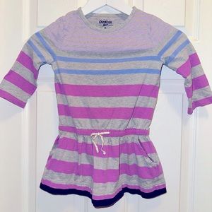 Oshkosh B’gosh EUC Striped T-shirt Dress with elastic waist - Girls size 6